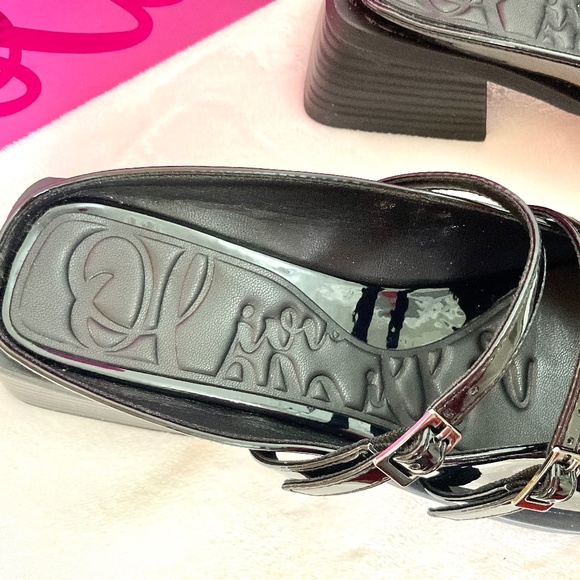 OLIVIA MILLER AQUARIUS BLACK LOW HEEL SQUARE TOE MARY JANE SLIP ON SZ 11 - Picture 11 of 12